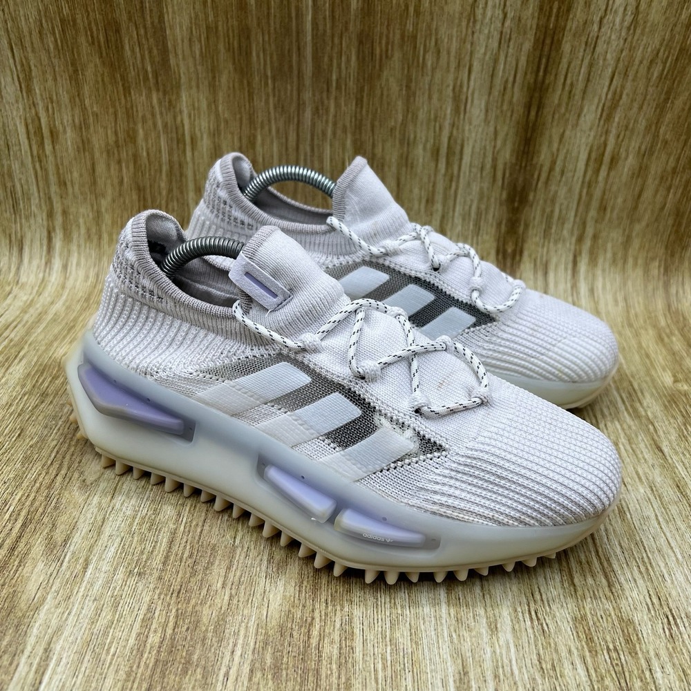 Adidas NMD S1 Sneakers Women's Size 6 White Light Purple Chunky Primeknit HP5522